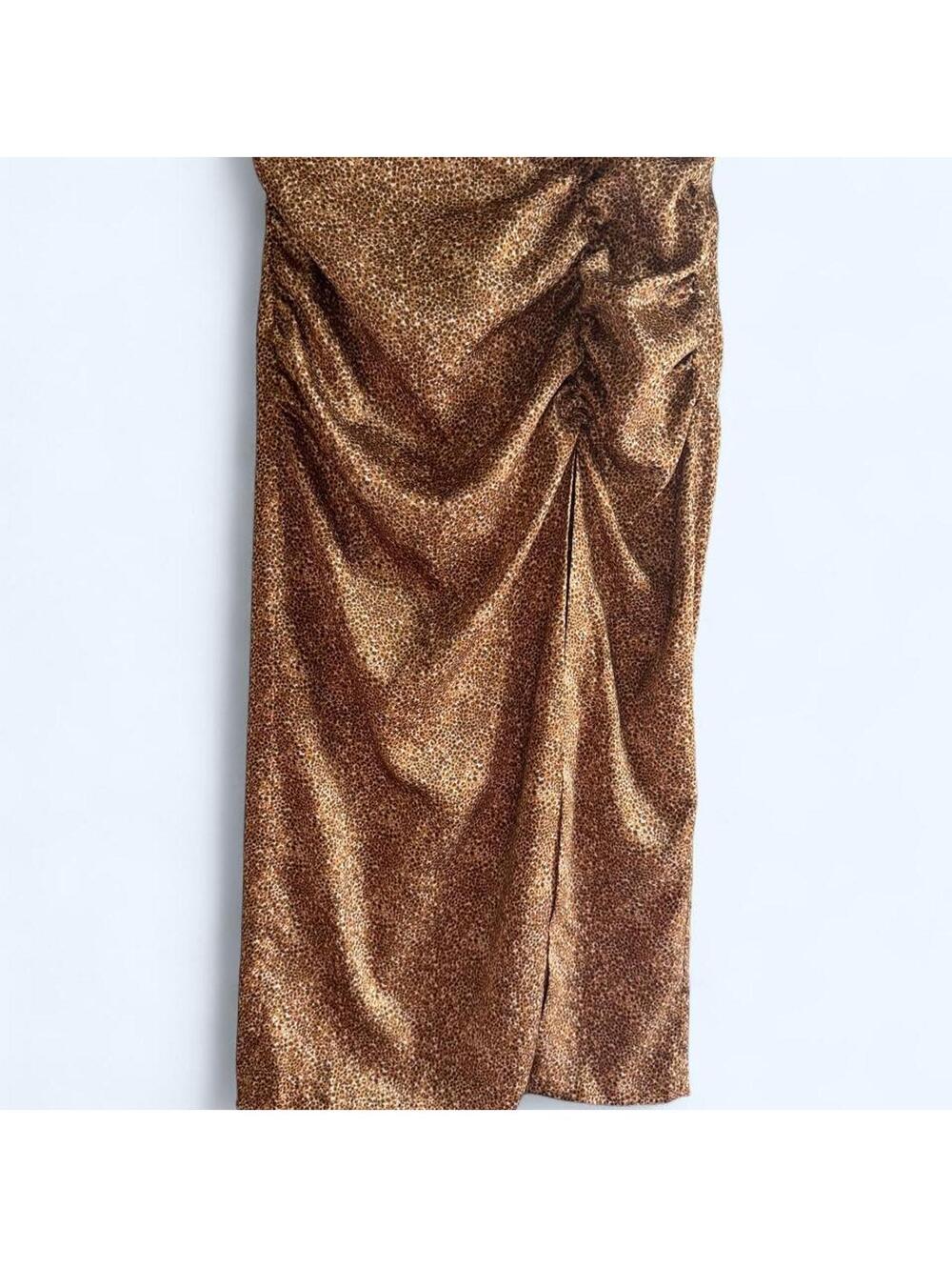 Zara Women's Gold and Brown Skirt